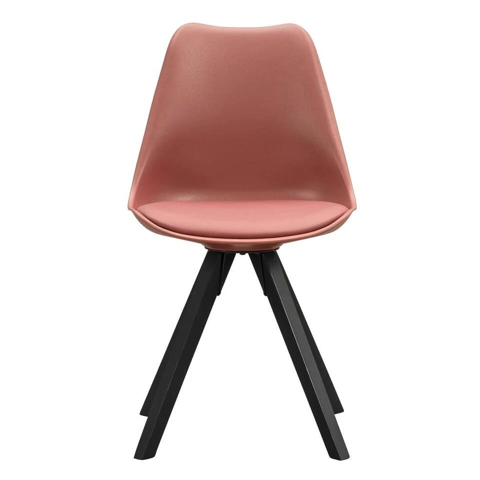 Eetkamerstoel Senja - Kunststof - Terra - Zwart Hout 3 Eetkamerstoel Senja - Kunststof - Terra - Zwart Hout