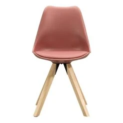 Eetkamerstoel Senja - Kunststof - Terra - Naturel Hout