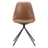 Eetkamerstoel Senja - Lederlook - Cognac - Zwart Metaal -LeenBakker Winkel 10302739