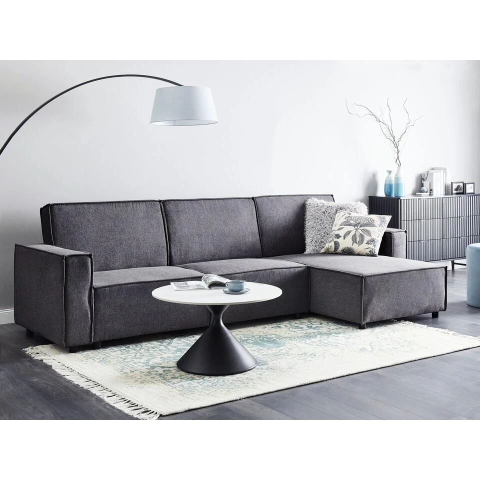 ROMEDAL - Hoekslaapbank - Grafietgrijs - Linkszijdig - Polyester 4 ROMEDAL - Hoekslaapbank - Grafietgrijs - Linkszijdig - Polyester - Afbeelding 2