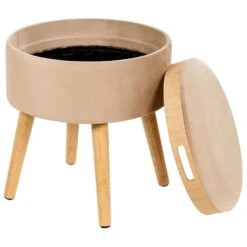 NEELY - Hocker - Beige - Fluweel 17 NEELY - Hocker - Beige - Fluweel -LeenBakker Winkel 10618b50970b4188bf32aa3a2ad11aa4