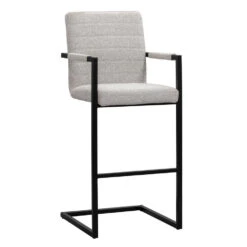 Barkruk Lizzy - Bouclé - Lichtgrijs