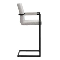 Barkruk Lizzy - Bouclé - Lichtgrijs -LeenBakker Winkel 11159030 8000