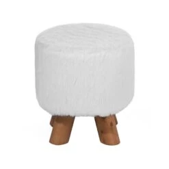 Beliani Hocker IOWA - Wit Polyester