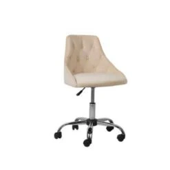 Beliani Bureaustoel PARRISH - Beige Fluweel
