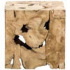 Decoratief Blok Naturel Teak Luuk - Bruin - 37x37x37 Cm