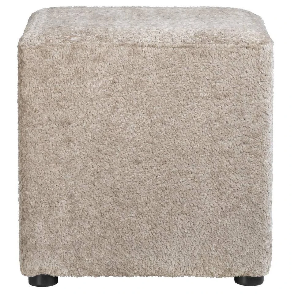 Poef Cloe - Zand - 43x43x43 Cm 3 Poef Cloe - Zand - 43x43x43 Cm