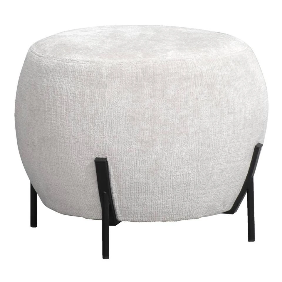 Poef Rosaly - Beige - Ø45x35 Cm 4 Poef Rosaly - Beige - Ø45x35 Cm - Afbeelding 2