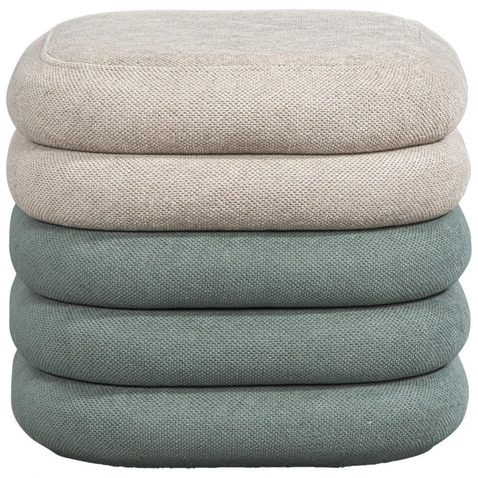 Poef Toledo - Grijs/groen - 41xØ38 Cm 3 Poef Toledo - Grijs/groen - 41xØ38 Cm