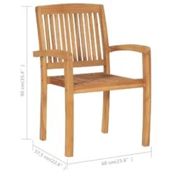 VidaXL - Tuinstoelen Met Kussens - Stapelbaar - Massief Teakhout - 6 Stuks -LeenBakker Winkel 11a908d9041e4f9695eedeaccd6eb7d6