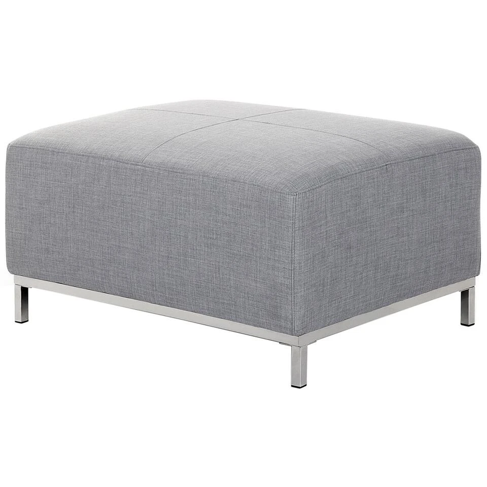 Beliani Ottomaan OSLO - Grijs Polyester 3 Beliani Ottomaan OSLO - Grijs Polyester