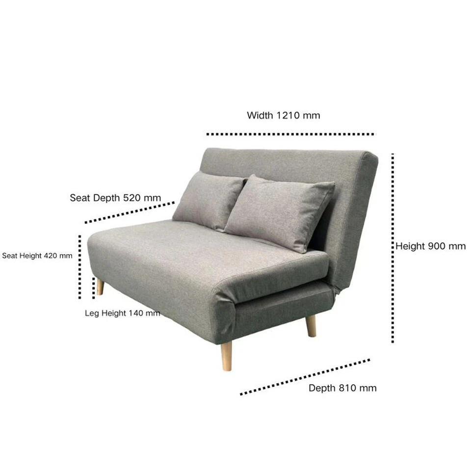 Slaapbank Luzern - Grijs - 81x121x90 Cm 7 Slaapbank Luzern - Grijs - 81x121x90 Cm - Afbeelding 5