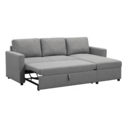 Slaapbank Turijn Met Opbergruimte - Grijs - 82x215x145 Cm -LeenBakker Winkel 12600490 0302