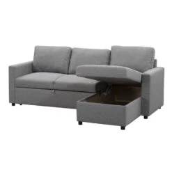 Slaapbank Turijn Met Opbergruimte - Grijs - 82x215x145 Cm -LeenBakker Winkel 12600490 0305