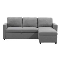 Slaapbank Turijn Met Opbergruimte - Grijs - 82x215x145 Cm