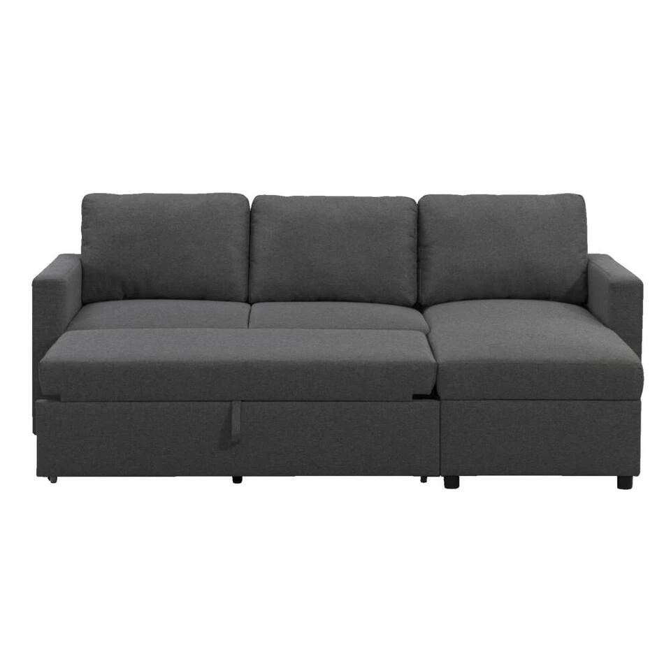 Slaapbank Turijn Met Opbergruimte - Antraciet - 82x215x145 Cm 5 Slaapbank Turijn Met Opbergruimte - Antraciet - 82x215x145 Cm - Afbeelding 3