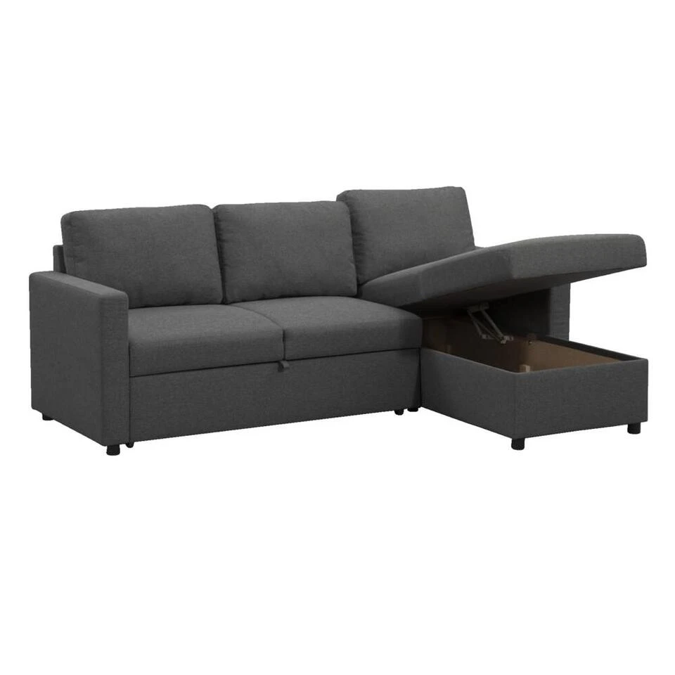 Slaapbank Turijn Met Opbergruimte - Antraciet - 82x215x145 Cm 8 Slaapbank Turijn Met Opbergruimte - Antraciet - 82x215x145 Cm - Afbeelding 6