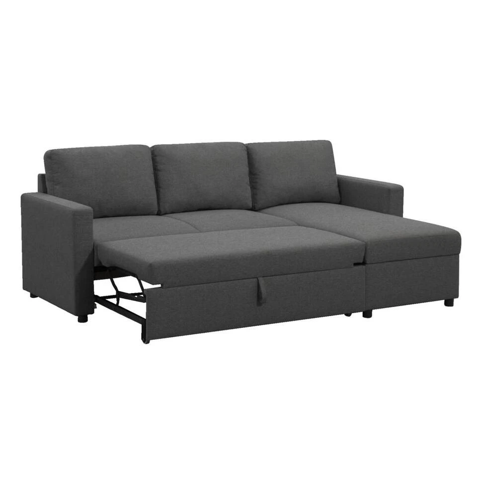 Slaapbank Turijn Met Opbergruimte - Antraciet - 82x215x145 Cm 9 Slaapbank Turijn Met Opbergruimte - Antraciet - 82x215x145 Cm - Afbeelding 7