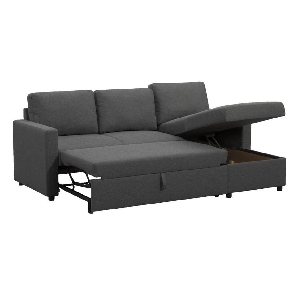 Slaapbank Turijn Met Opbergruimte - Antraciet - 82x215x145 Cm 10 Slaapbank Turijn Met Opbergruimte - Antraciet - 82x215x145 Cm - Afbeelding 8