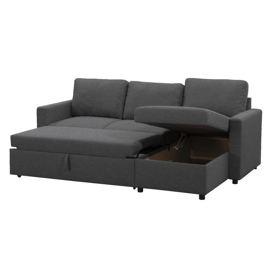 Slaapbank Turijn Met Opbergruimte - Antraciet - 82x215x145 Cm 14 Slaapbank Turijn Met Opbergruimte - Antraciet - 82x215x145 Cm - Afbeelding 12