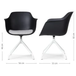 Nolon Nola-Liz Eetkamerstoel Zwart - Lichtgrijs - Draaibaar - Wit -LeenBakker Winkel 1276b38d34bf4e5fb5b742360163faa8