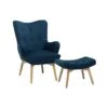 Beliani Fauteuil VEJLE - Blauw Fluweel -LeenBakker Winkel 1291507774