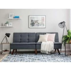 Beliani Driezitsbank - RONNE Grijs Polyester -LeenBakker Winkel 12a1063012ba45edbeae9452f3fe8ef3