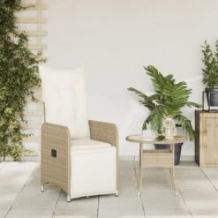 VidaXL - Verstelbare Tuinstoel Met Kussens - Beige - Poly Rattan -LeenBakker Winkel 12eac2721b1c49f0aace1feb1c61e115