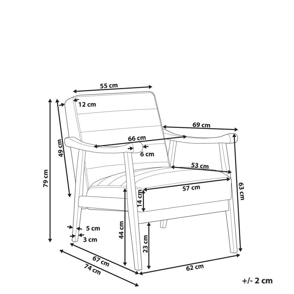 LEKNES - Fauteuil - Wit - Bouclé 6 LEKNES - Fauteuil - Wit - Bouclé - Afbeelding 4