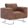 VidaXL Fauteuil Kubus Kunstsuède Bruin -LeenBakker Winkel 1435097753