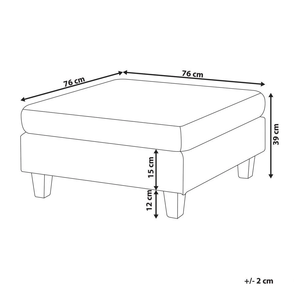 UNSTAD - Hocker - Blauw - Polyester 6 UNSTAD - Hocker - Blauw - Polyester - Afbeelding 4