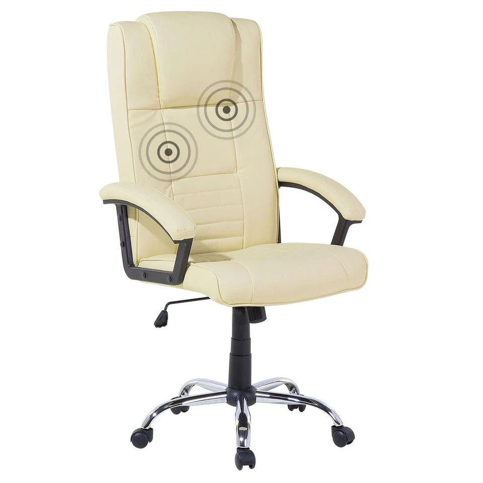 Beliani Bureaustoel COMFORT - Beige Kunstleer 3 Beliani Bureaustoel COMFORT - Beige Kunstleer