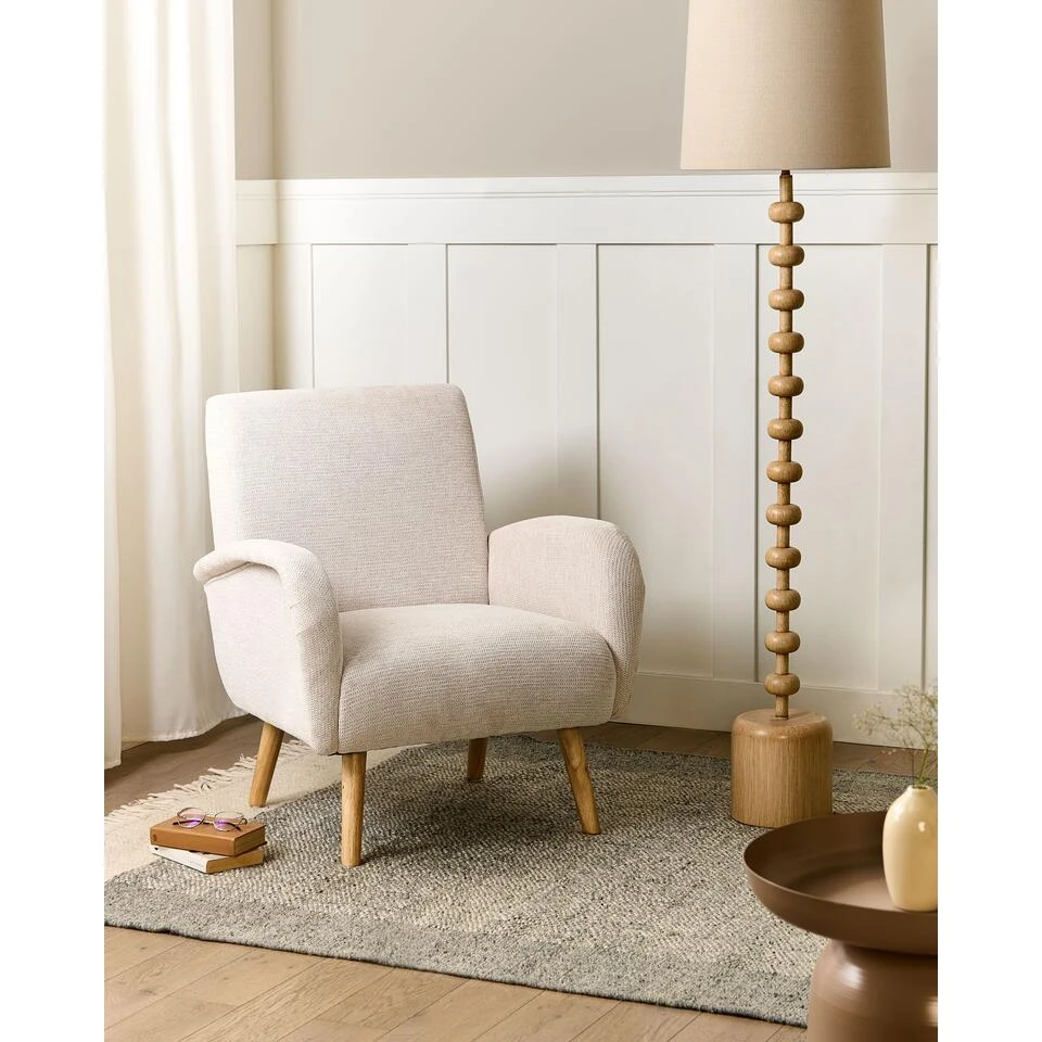 PLASSEN - Fauteuil - Lichtbeige - Stof 4 PLASSEN - Fauteuil - Lichtbeige - Stof - Afbeelding 2