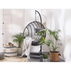 Beliani Hangstoel ASPIO - Zwart Pe Rotan 8 Beliani Hangstoel ASPIO - Zwart Pe Rotan -LeenBakker Winkel 1498029831 0102