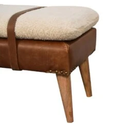 Artisan Furniture Solid Hout Boucle Bank Van Bankje -LeenBakker Winkel 14afee4ef6fe4d11829e6cbfb3fcf995