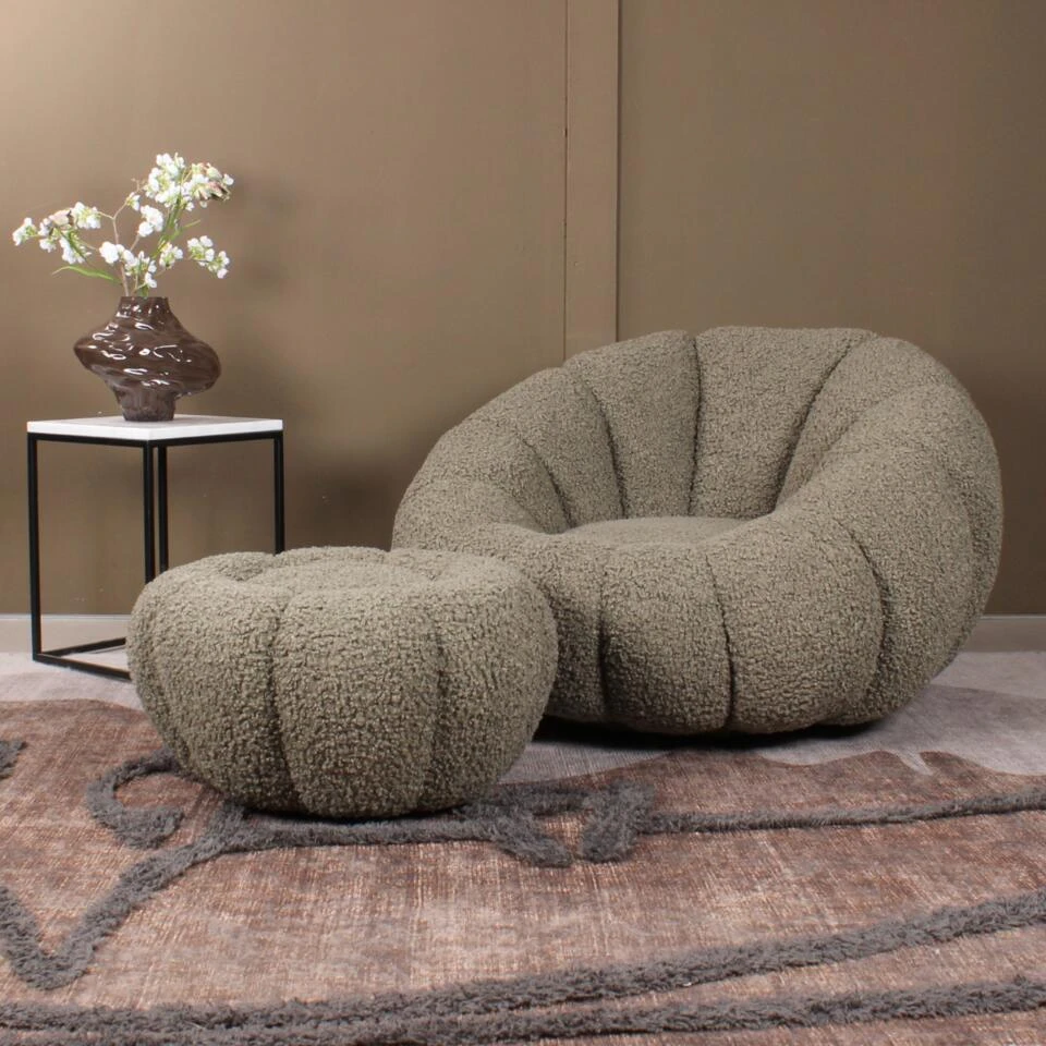 DS4U - Olivia DLX Fauteuil Teddy - Groen 5 DS4U - Olivia DLX Fauteuil Teddy - Groen - Afbeelding 3