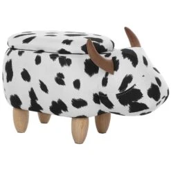 Beliani Dierenhocker COW - Zwart Polyester