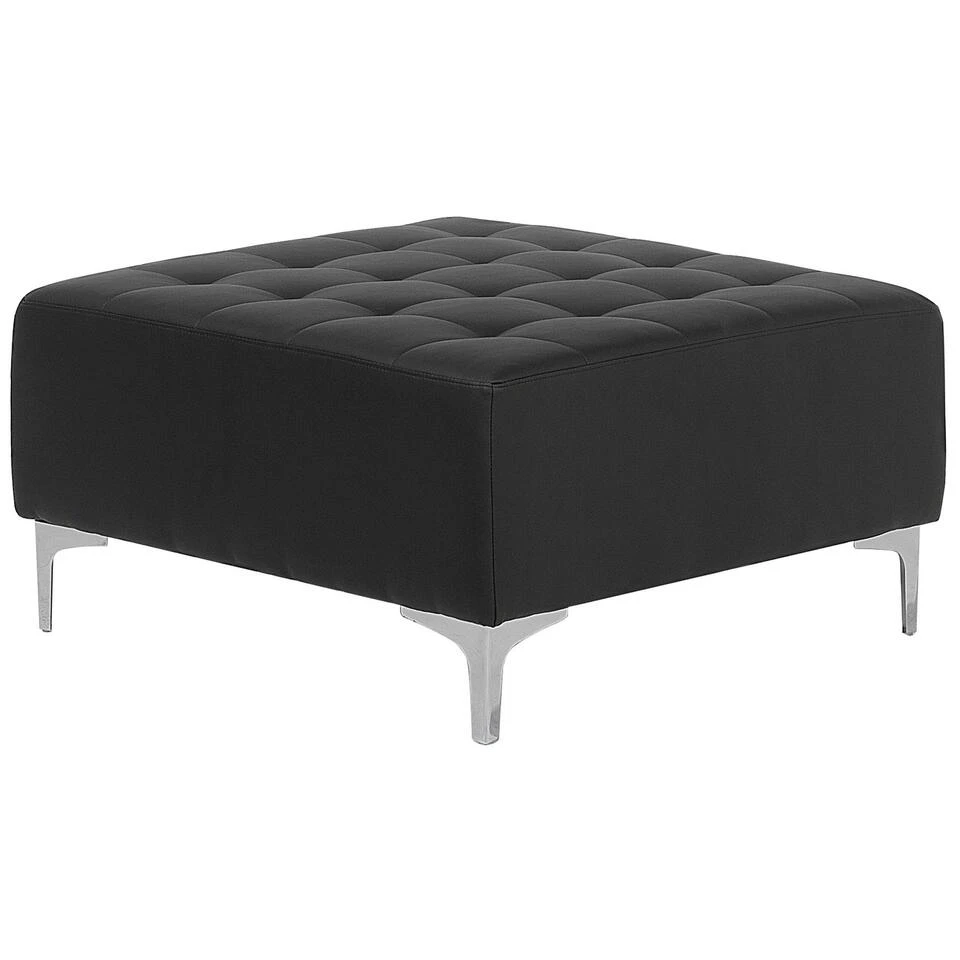 Beliani Ottomaan ABERDEEN - Zwart Kunstleer 3 Beliani Ottomaan ABERDEEN - Zwart Kunstleer