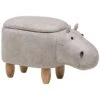 Beliani Dierenhocker HIPPO - Grijs Kunstleer 2 Beliani Dierenhocker HIPPO - Grijs Kunstleer -LeenBakker Winkel 1591430440