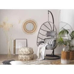 Beliani Hangstoel CASOLI - Grijs Pe Rotan -LeenBakker Winkel 1640452479 0101