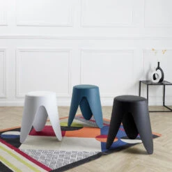 Home Deco Factory Zit Kruk - Kunststof - Antraciet - 30 X 46 Cm -LeenBakker Winkel 1654fb60e40040fa8089628f3cec87ff