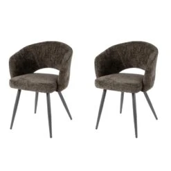 Hoyz Collection - Armstoel Boucle Salon - Tissee Cargo Bruin - Set Van 2 -LeenBakker Winkel 169273b60880478b81bb3420ab7f2eae