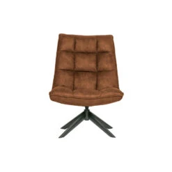 WOOOD Jouke Draaifauteuil - Kunstleer - Cognac - 97x70x85 -LeenBakker Winkel 1697548865 0103
