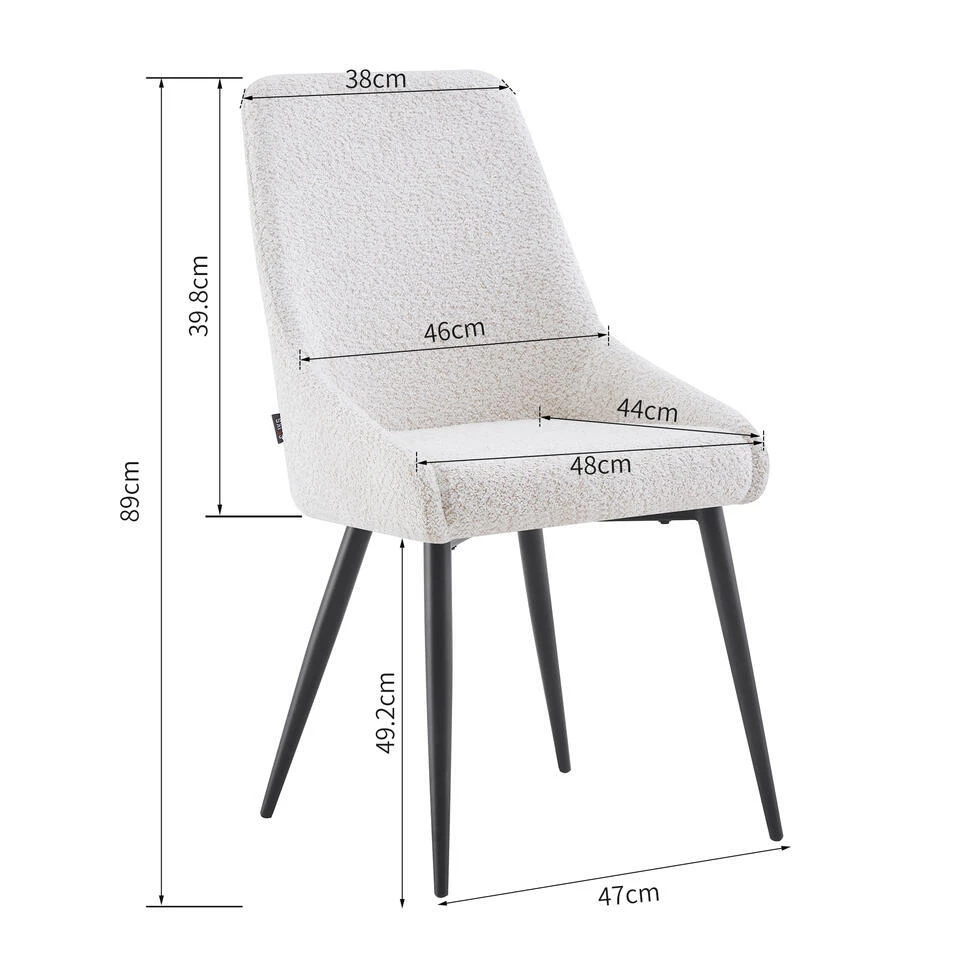 Furnihaus Eetkamerstoel Oscar Boucle Beige 8 Furnihaus Eetkamerstoel Oscar Boucle Beige - Afbeelding 6