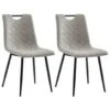VidaXL Eetkamerstoelen 2 St Kunstleer Lichtgrijs 2 VidaXL Eetkamerstoelen 2 St Kunstleer Lichtgrijs -LeenBakker Winkel 1771733532