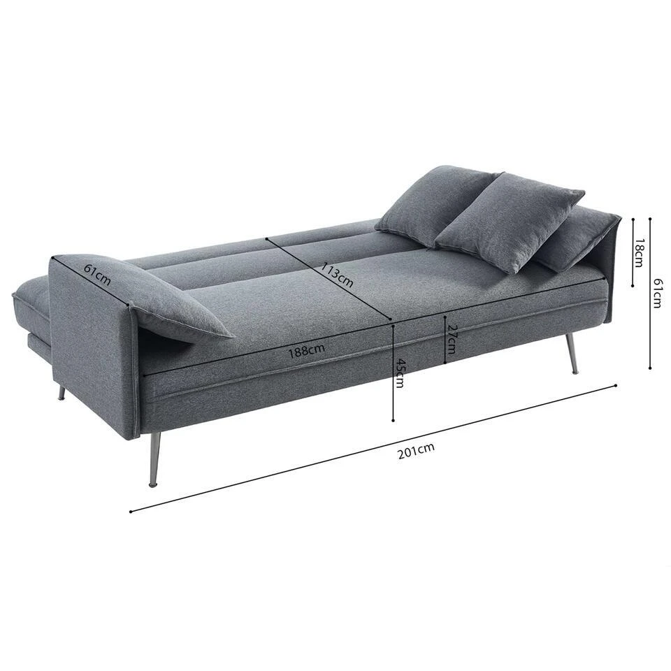 Rousseau Grijs Sivas Slaapbank - Eucalyptus Frame - H-H 95 X B-L 199 X D-P 89 Cm 12 Rousseau Grijs Sivas Slaapbank - Eucalyptus Frame - H-H 95 X B-L 199 X D-P 89 Cm - Afbeelding 10