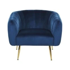 Beliani Fauteuil LACONIA - Blauw Fluweel -LeenBakker Winkel 1807fceda5db4e13a5910a8b53e5d62c