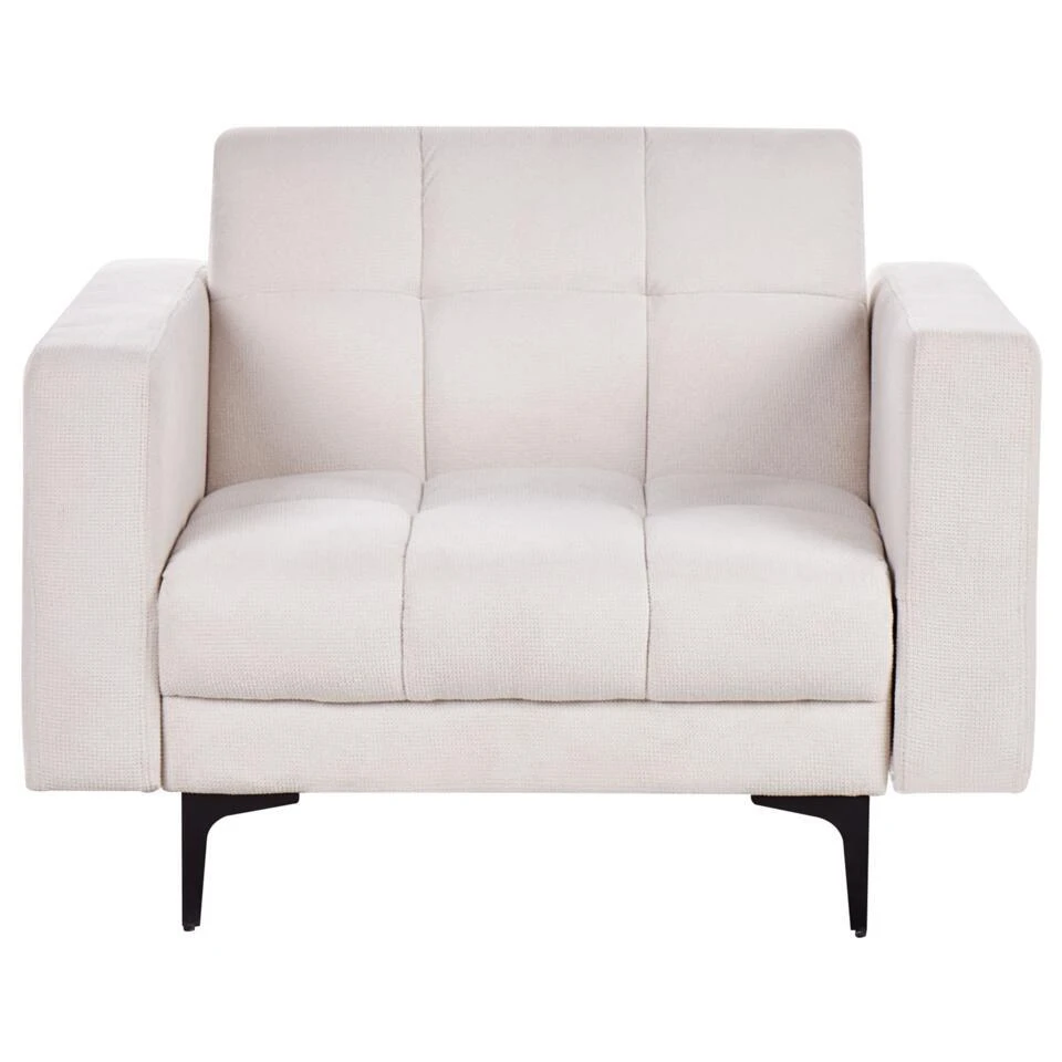 ALNES - Fauteuil - Gebroken Wit - Polyester 8 ALNES - Fauteuil - Gebroken Wit - Polyester - Afbeelding 6