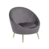 Beliani Fauteuil LANGA - Grijs Fluweel 2 Beliani Fauteuil LANGA - Grijs Fluweel -LeenBakker Winkel 1866178816
