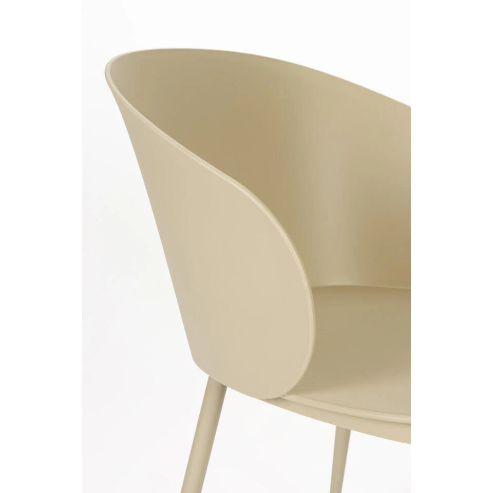 Eetkamerstoel Beige - Staal - Zitdiepte 44cm - 57x54x81cm - Gigi - Set Van 2 10 Eetkamerstoel Beige - Staal - Zitdiepte 44cm - 57x54x81cm - Gigi - Set Van 2 - Afbeelding 8